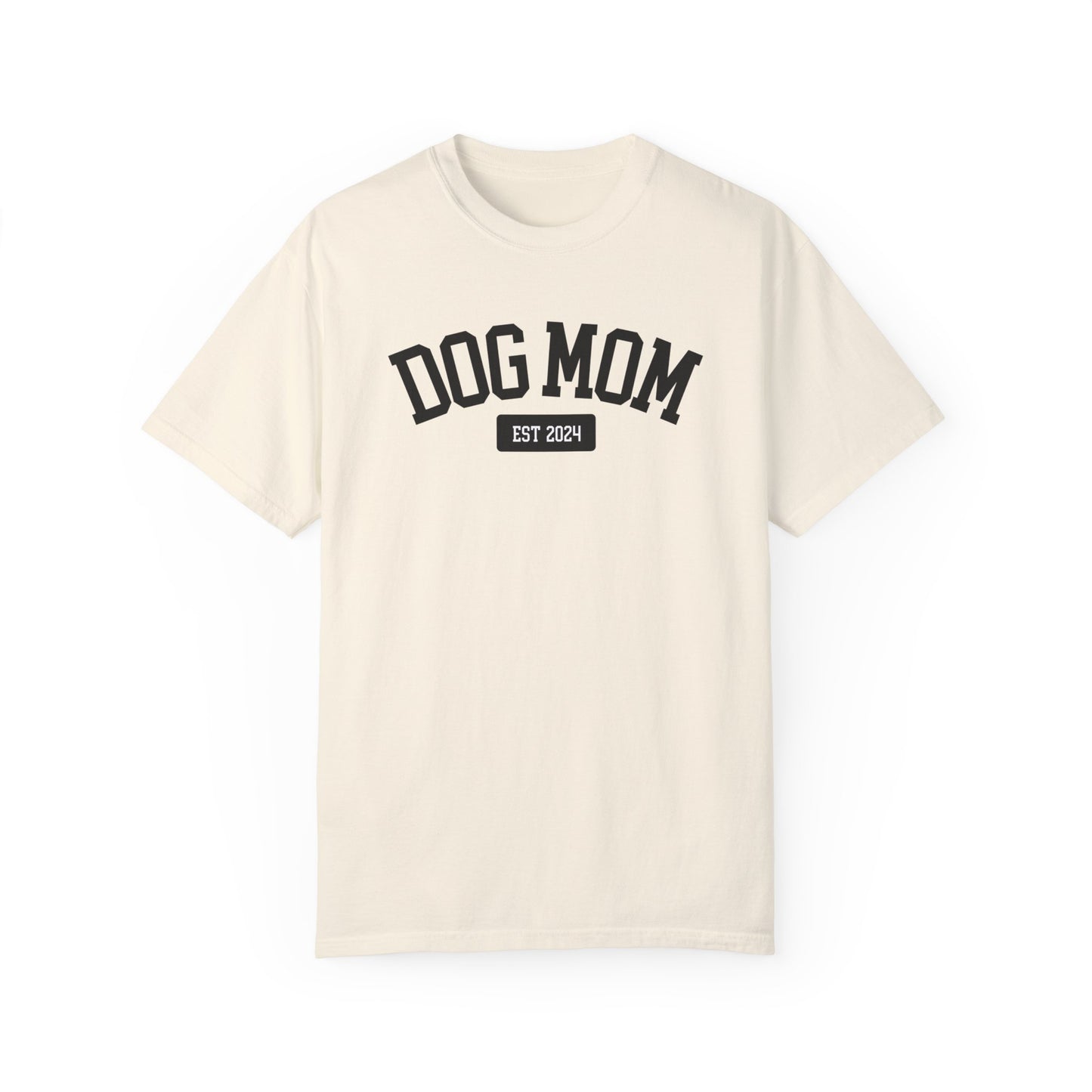 Personalized Dog Mom Varsity Style Unisex Garment-Dyed T-shirt