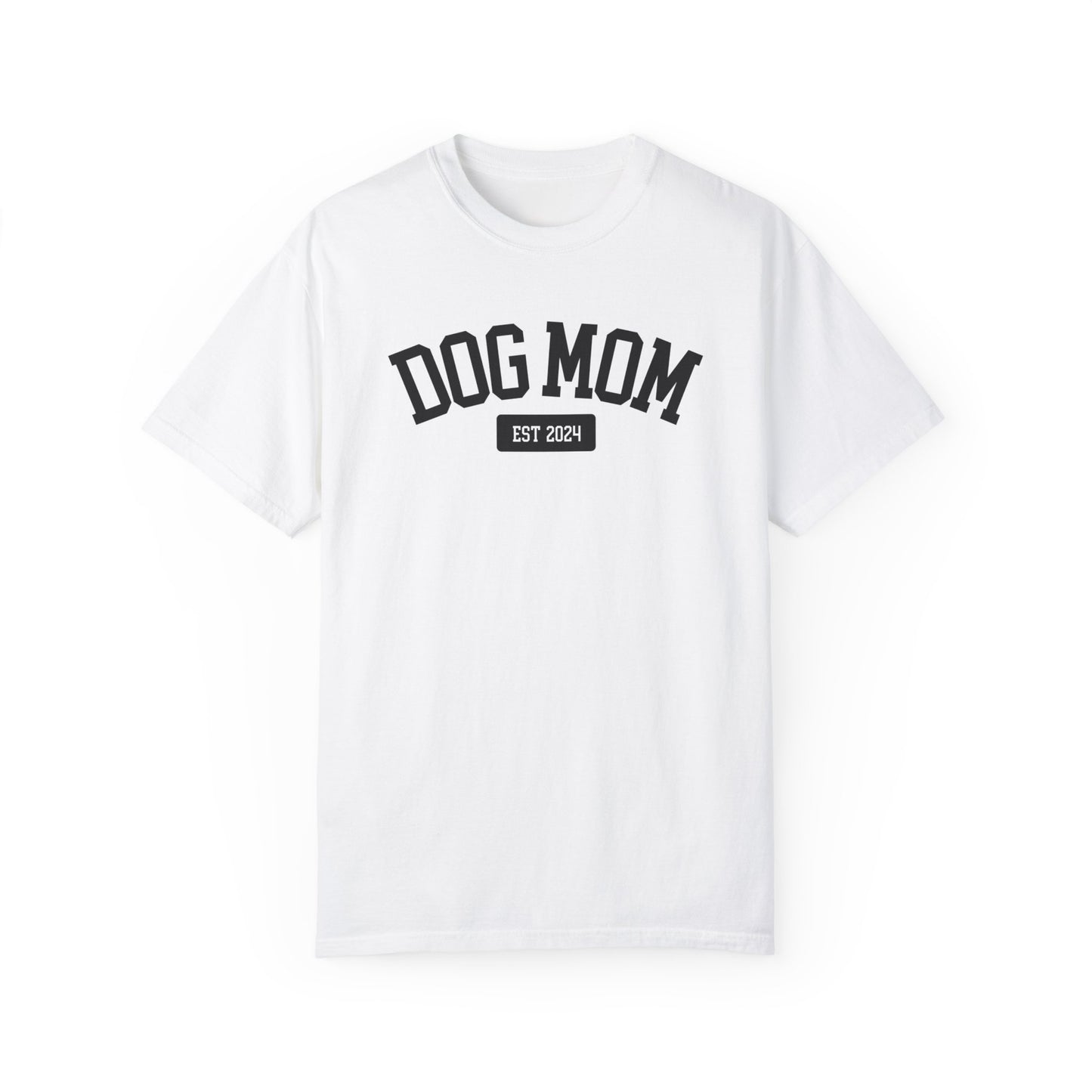 Personalized Dog Mom Varsity Style Unisex Garment-Dyed T-shirt