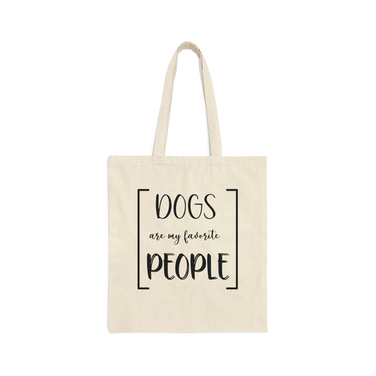 Dogs Are My Favorite People Cotton Canvas Tote Bag