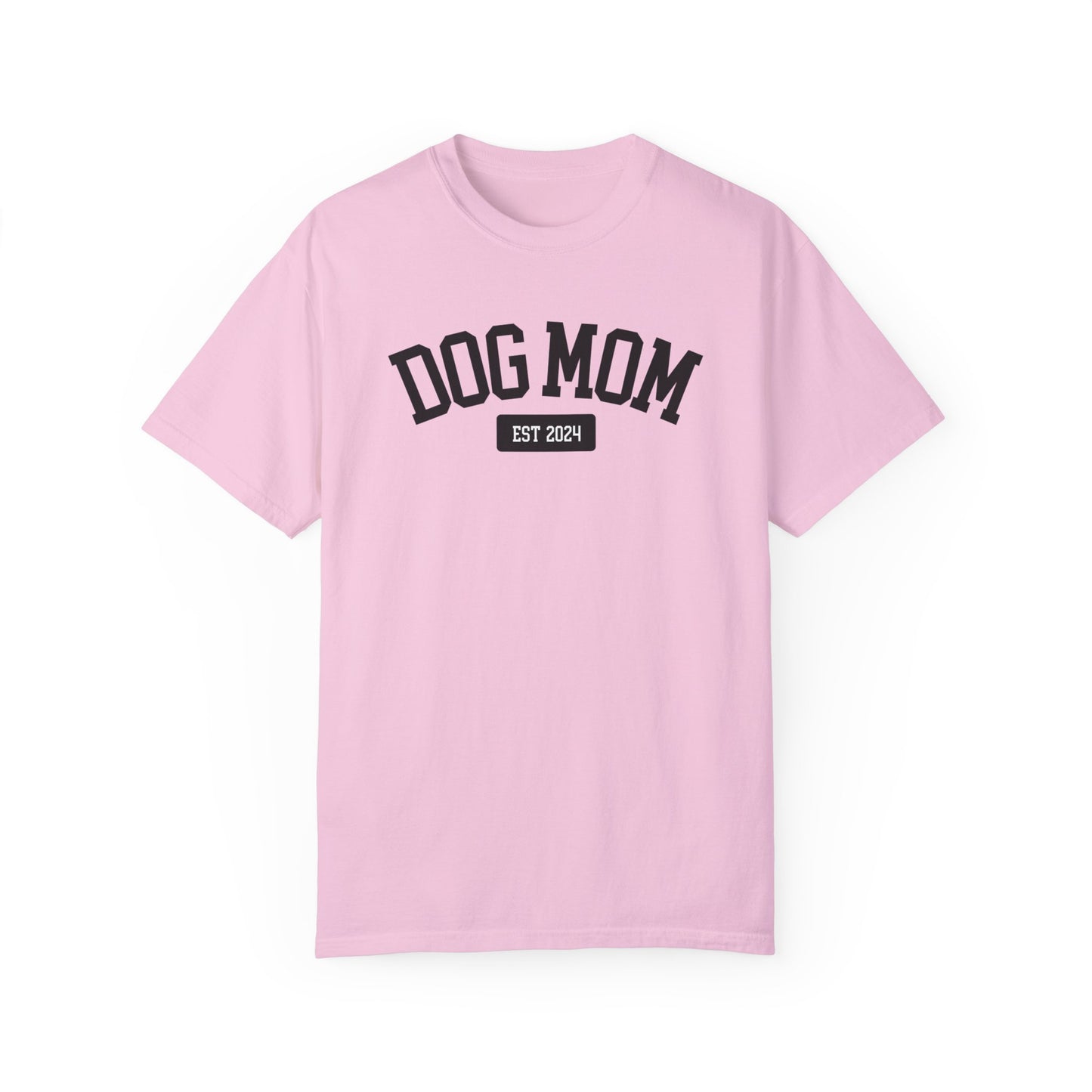 Personalized Dog Mom Varsity Style Unisex Garment-Dyed T-shirt