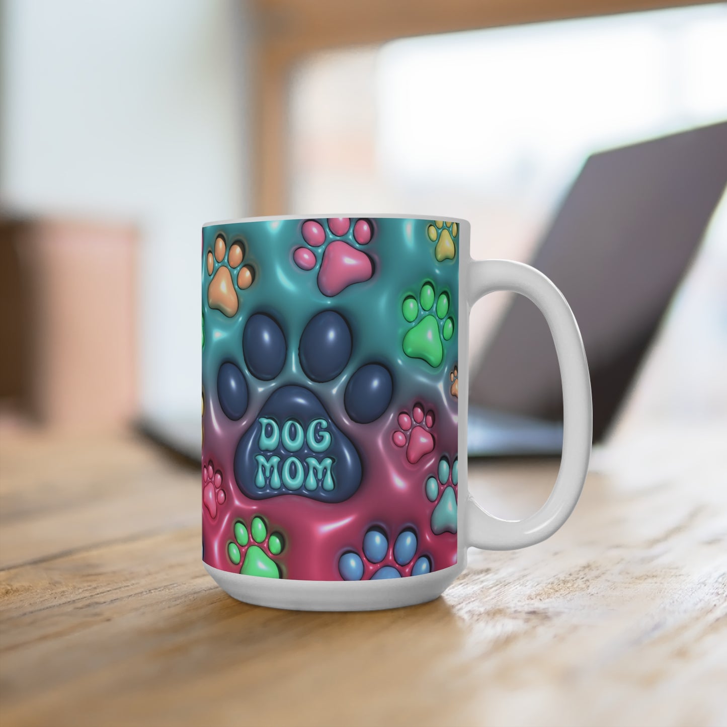 Dog Mom PawPrint Mug 15oz