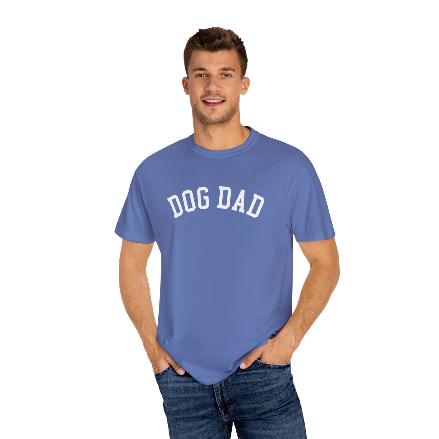 Dog Dad Varsity Lettering  Unisex Garment-Dyed T-shirt