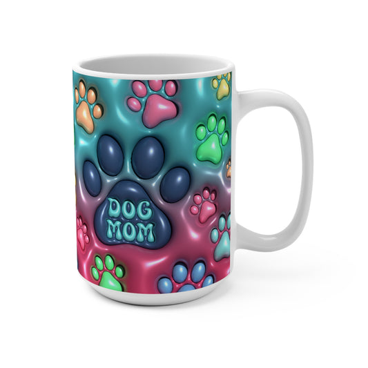 Dog Mom PawPrint Mug 15oz