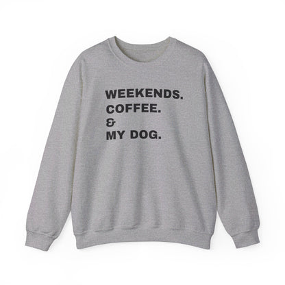 Weekends Coffee & My Dog Unisex Heavy Blend™ Crewneck Sweatshirt