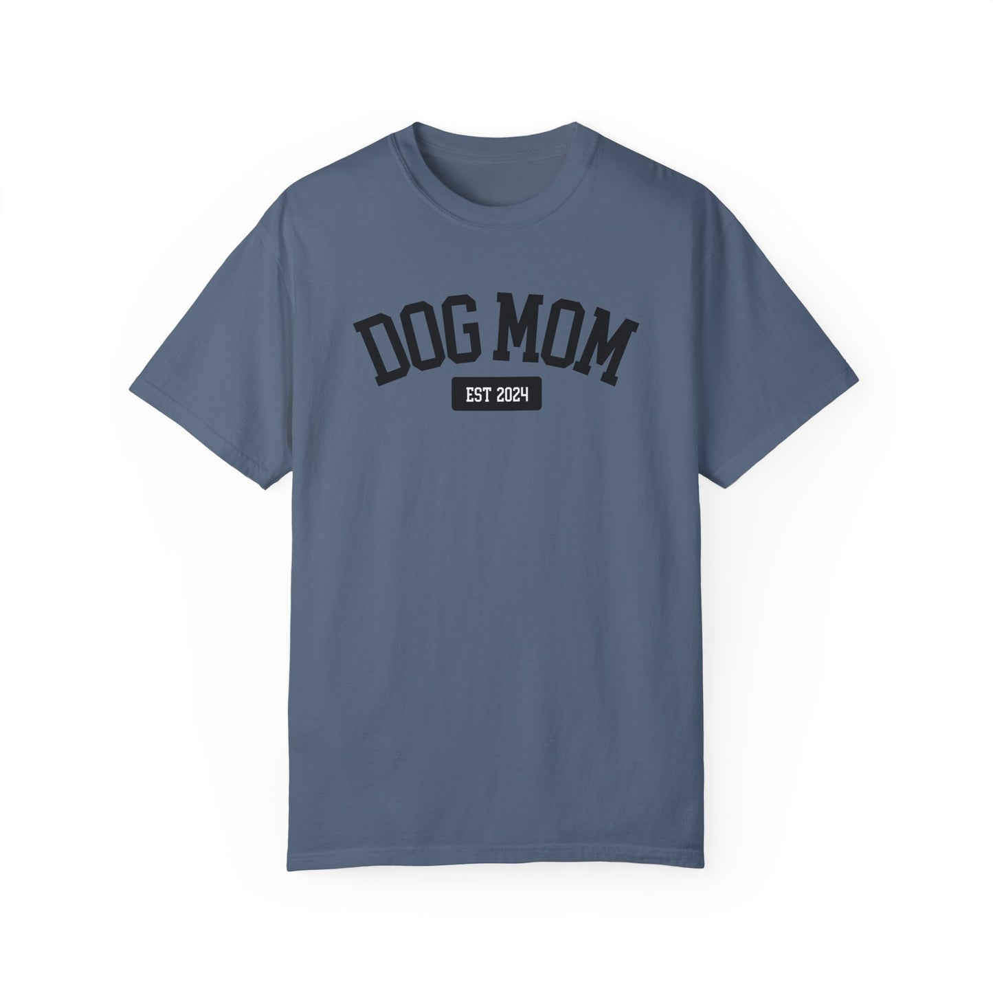 Personalized Dog Mom Varsity Style Unisex Garment-Dyed T-shirt