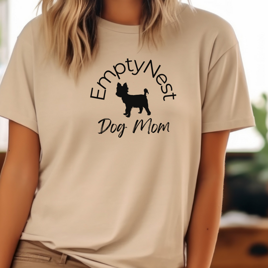 Empty Nest Dog Mom Customized Breed Silhouette Unisex Tee