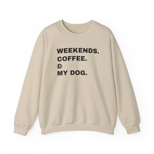 Weekends Coffee & My Dog Unisex Heavy Blend™ Crewneck Sweatshirt