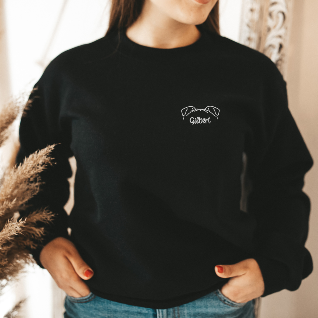 Custom Dog Ears Outline Sweatshirt