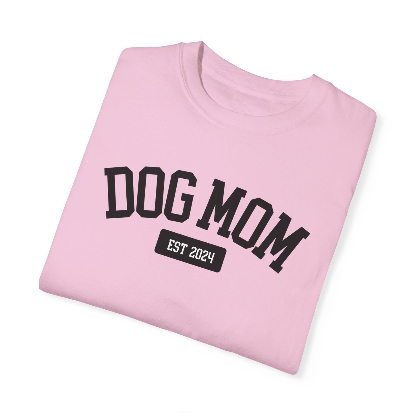 Personalized Dog Mom Varsity Style Unisex Garment-Dyed T-shirt