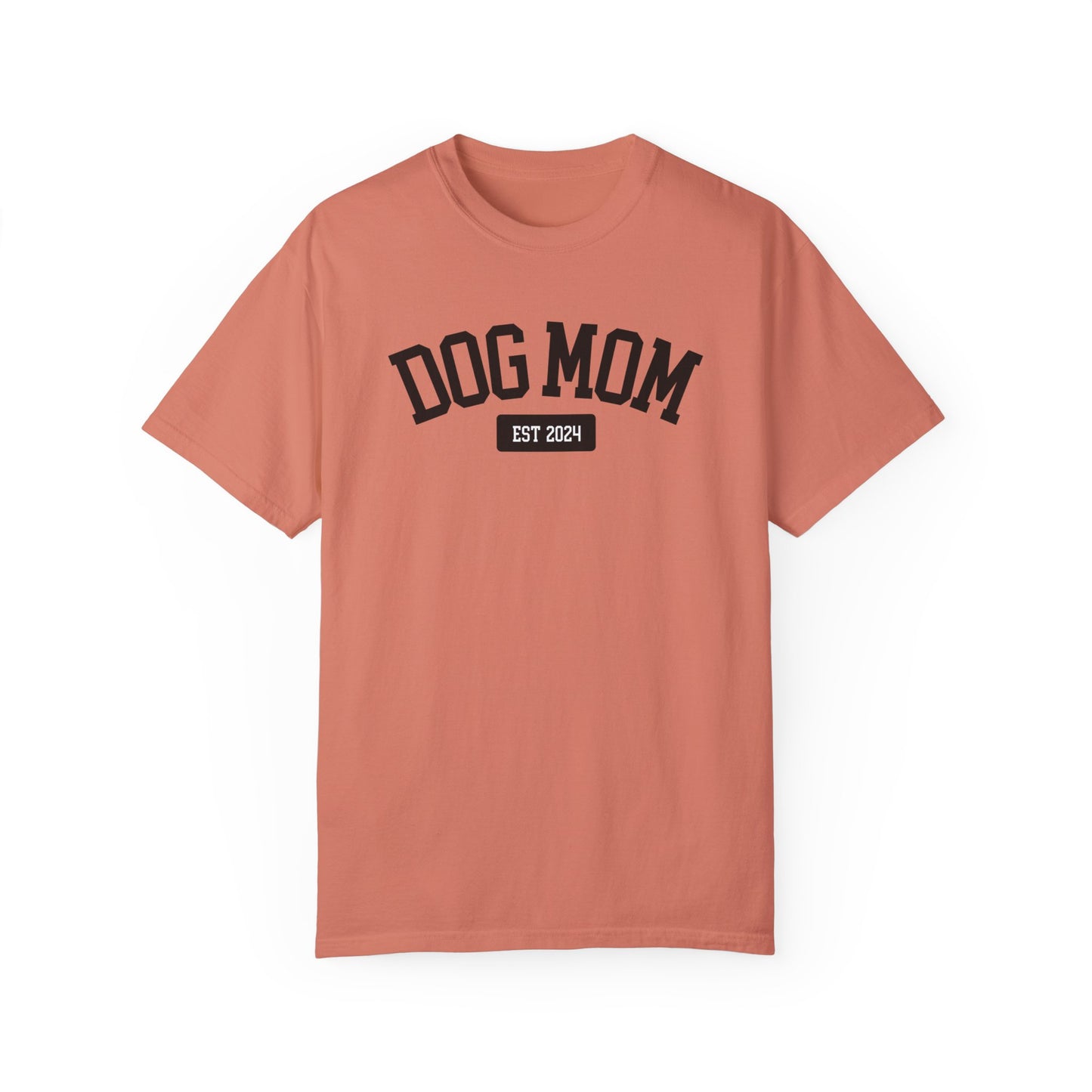 Personalized Dog Mom Varsity Style Unisex Garment-Dyed T-shirt