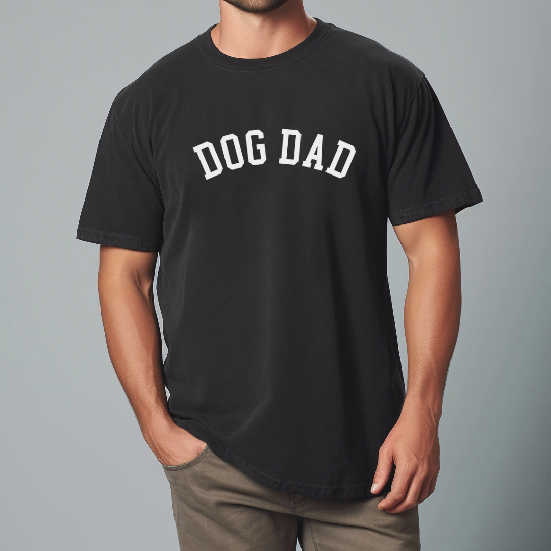 Dog Dad Varsity Lettering  Unisex Garment-Dyed T-shirt