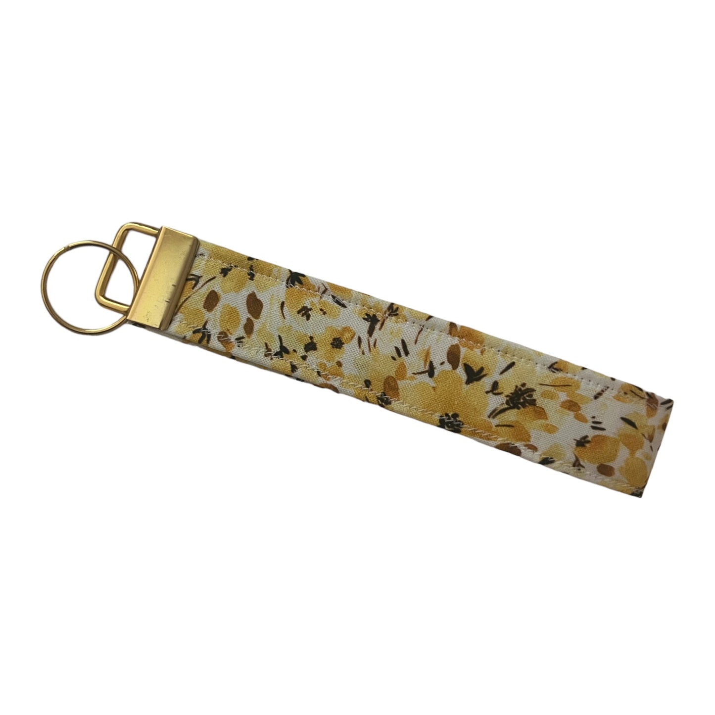 Yellow Floral Wristlet Keychain