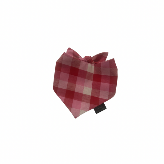 Pretty in Pink Plaid Classic Tie on Dog Bandana