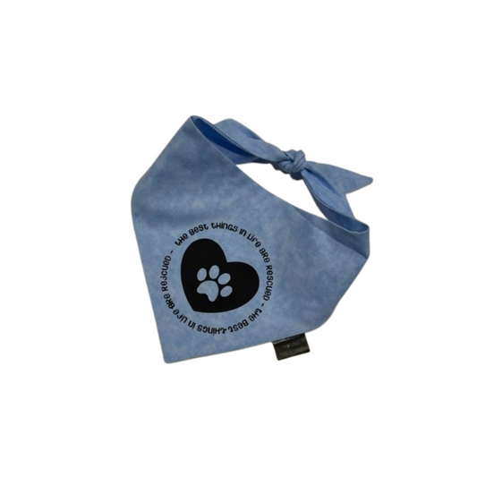 The Best Things in Life are Rescued - Sky Blue Dog Bandana