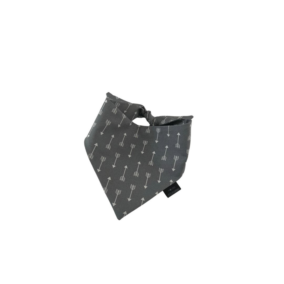 Gray with Arrow Design Classic Tie on Custom Dog Bandana