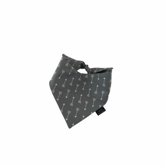 Gray with Arrow Design Classic Tie on Custom Dog Bandana